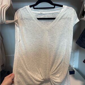 Pleione White V-Neck Twist-Front Tank Top